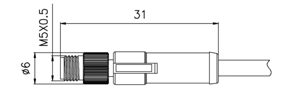 Brief drawing of m5 male molded type connector