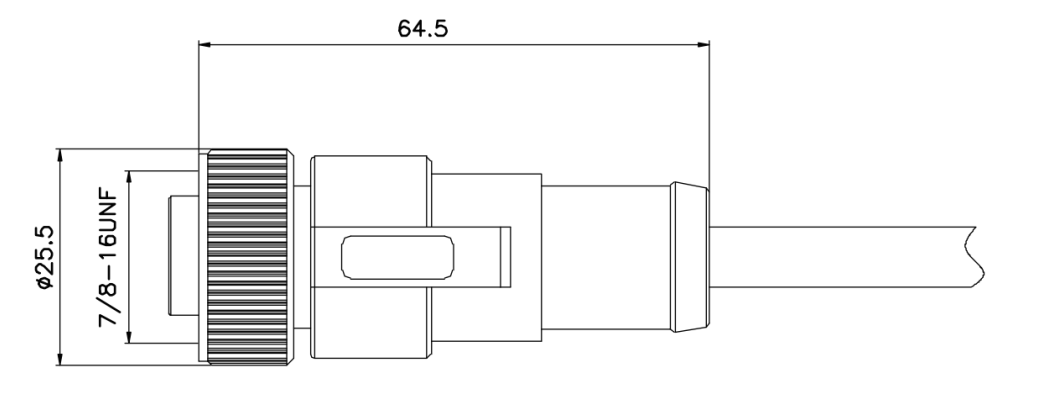 7/8 female molded type connector drawing