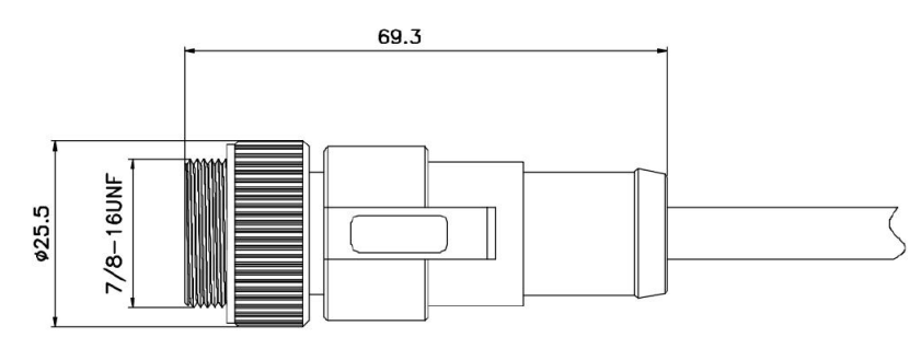 7/8 male molded type connector drawing