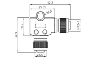 M12 L type adapter