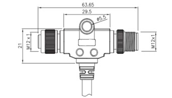 M12 T type with cable