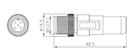 M12 male Ohm terminal Plug