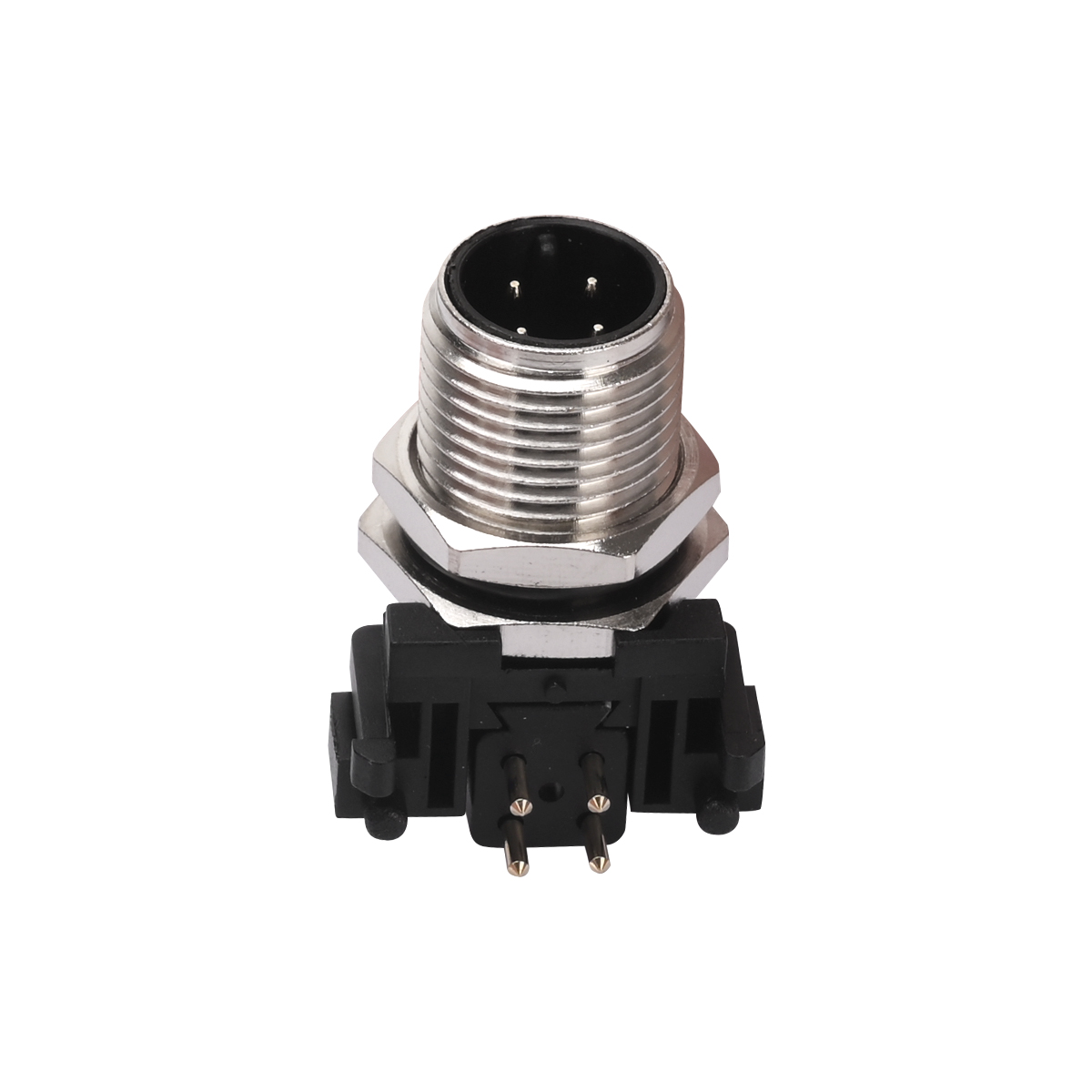 M12 male right angle connector