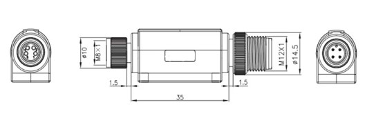 M12 to M8 I Type Adapter