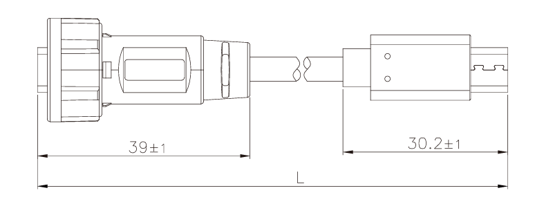 Type c male to male cable connector size information: