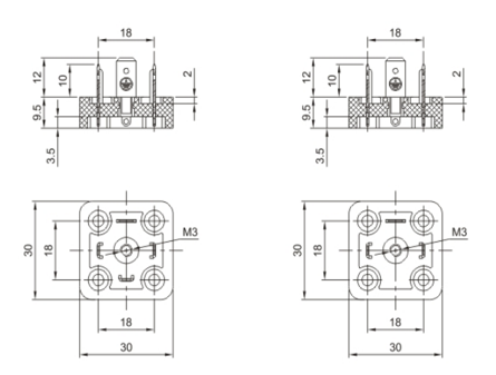 Din 43650 form A connector base brief drawing