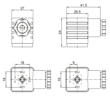 Din 43650 form A connector brief drawing