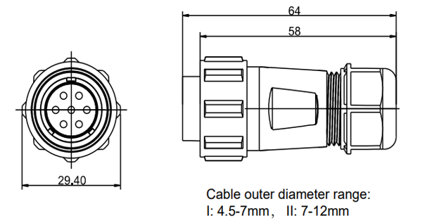 SP2110 female waterproof connectors