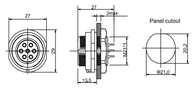 SP2112 male waterproof connectors