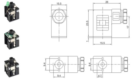 Din 43650 form C connector brief drawing