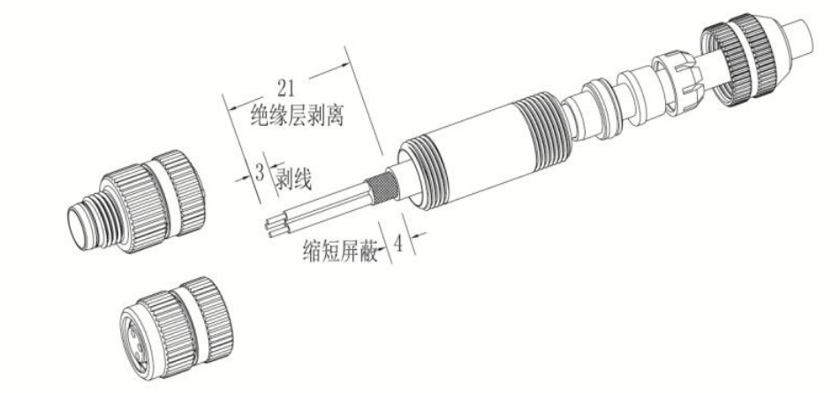 M8 metal assembly connector welded type