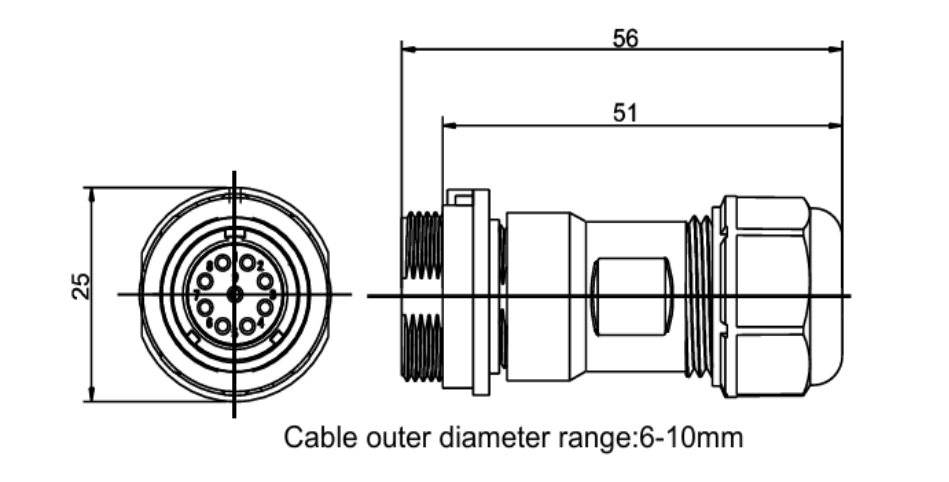 SP1711 female waterproof connectors