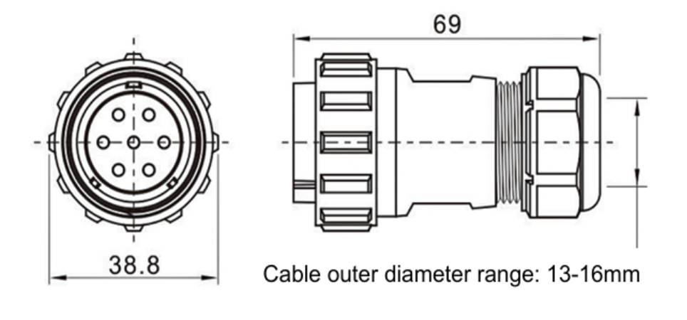 SP2910 male waterproof connectors