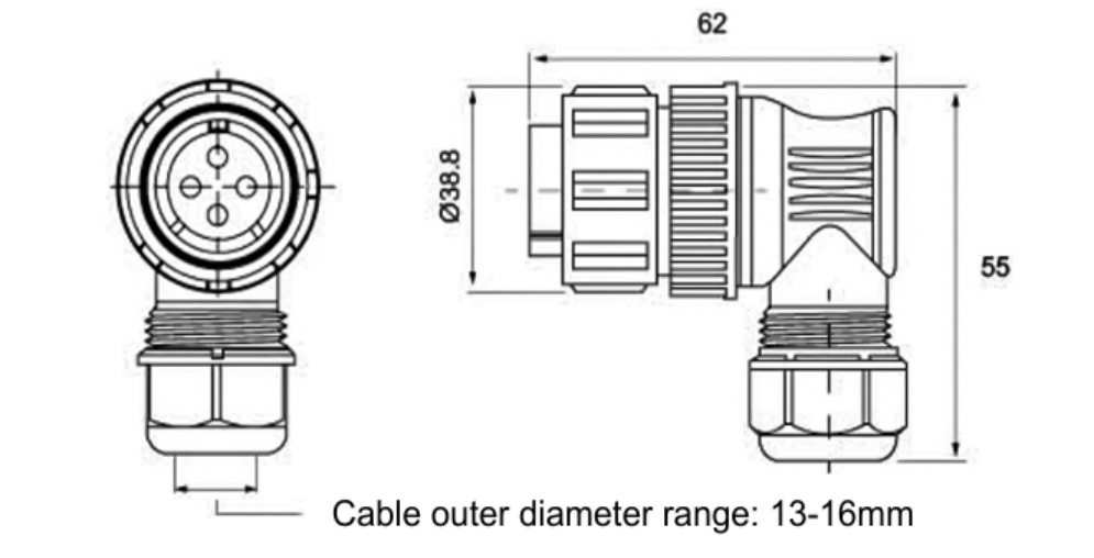 SP2916 male waterproof connectors